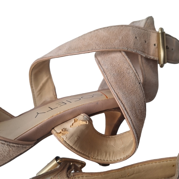 Sole Society Size 6.5B Tamra Beige Pointy Toe Suede Pump Shoes Heels - Picture 10 of 16